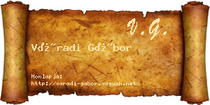 Váradi Gábor névjegykártya