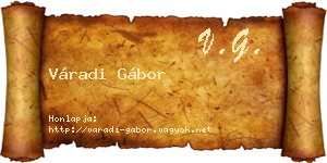 Váradi Gábor névjegykártya